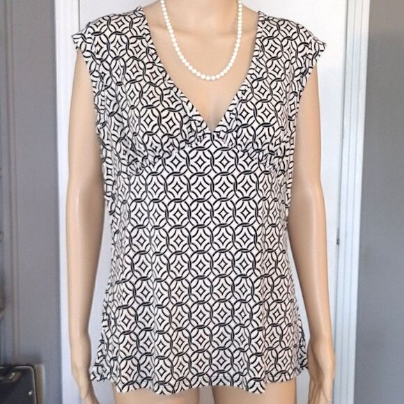 BCBG Paris Women's Size XL Chain Link Circle Diamond Print Stretchy Tank Top - Picture 9 of 9